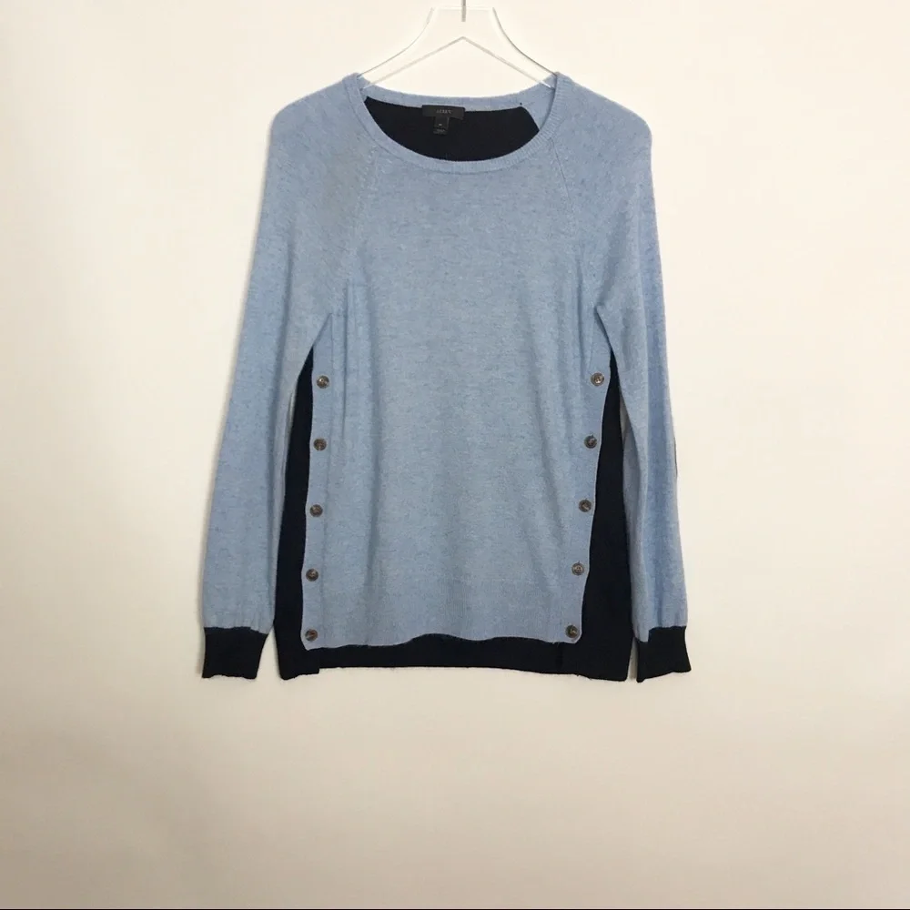 J. Crew two-toned sweater with functional buttons